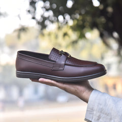 X-023: XeeGo Loafer with Bee Hardware - Brown