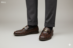 X-030: XeeGo Men's Brown Checkered Loafer - Brown Check