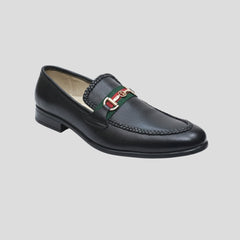 🖤 XeeGo Elite Leather Web-Bit Loafers – Black
