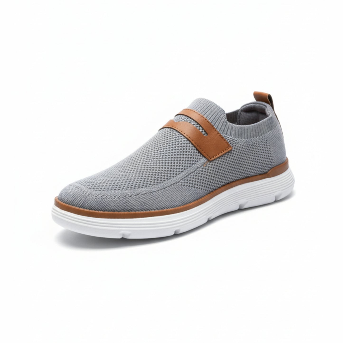 X 802-Men’s Slip-On Loafer Sneakers – Breathable & Stylish- Gray