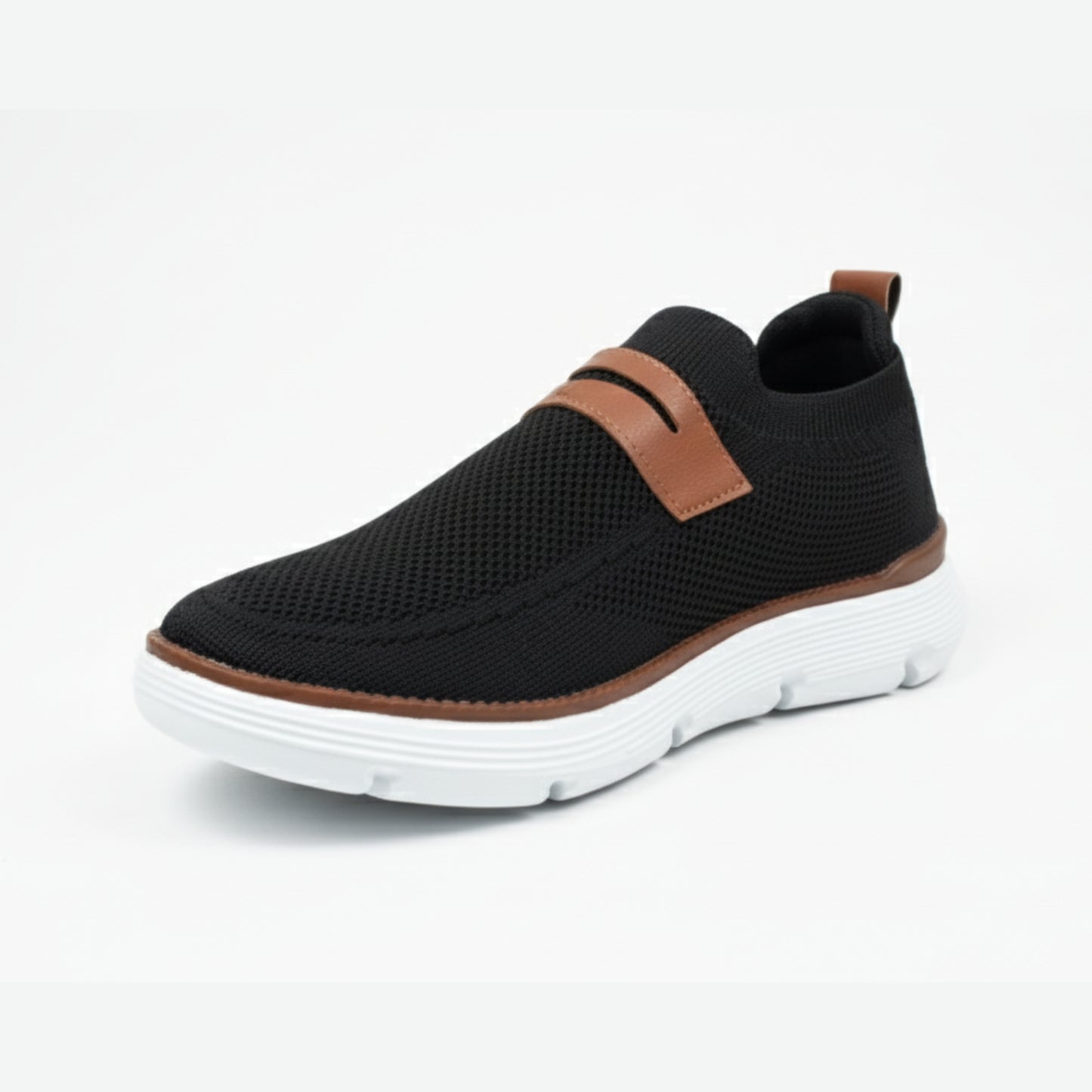 X 802-Men’s Slip-On Loafer Sneakers – Breathable & Stylish- Black