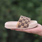 Kids 50 - Kids' Smiley Face Slides – Fun & Comfy Daily Wear- Beige