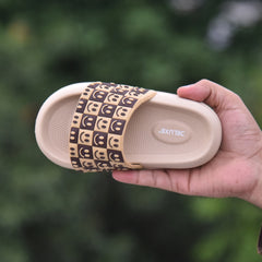 Kids 50 - Kids' Smiley Face Slides – Fun & Comfy Daily Wear- Beige