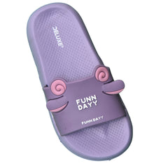 Kids 40 - FUNN DAYY Cartoon Slides – Kids Slippers (Purple)