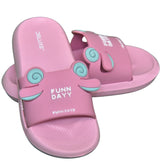 Kids 40 - FUNN DAYY Cartoon Slides – Kids Slippers (Pink)