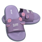 Kids 40 - FUNN DAYY Cartoon Slides – Kids Slippers (Purple)