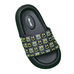 Kids 50 - Kids' Smiley Face Slides – Fun & Comfy Daily Wear- Black