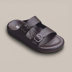 X 017 - XeeGo Dual Buckle Comfort Slides – Brown