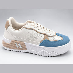 W M-064 XeeGo Girls’ Premium Chunky Casual Sneakers – Blue & Cream