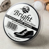 Shoe shine sponge packaging with 'Bright' branding on a light background