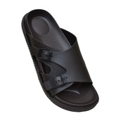 X 012- Men’s Adjustable Double Buckle Comfort Slides - Dark Brown