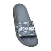 X 011- Men’s Graphic Slide Chappal–(Grey)