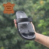 XeeGo X-119 | Men’s Pure Leather Chappal - Black