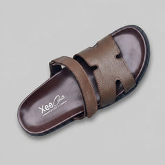XeeGo X-119 | Men’s Pure Leather Chappal - Earth Brown