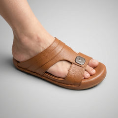 XeeGo X-033 | Premium Textured T-Strap Slide - Mustard
