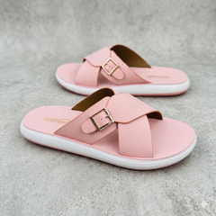 W M 70 - XeeGo Womenβs Ultra-Light Buckle Slides - Powder Pink