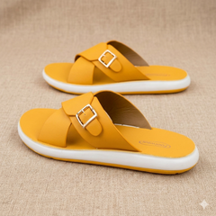 W M 70 - XeeGo Womenβs Ultra-Light Buckle Slides - Bright Yellow