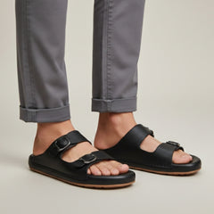 X 017 - XeeGo Dual Buckle Comfort Slides – Black