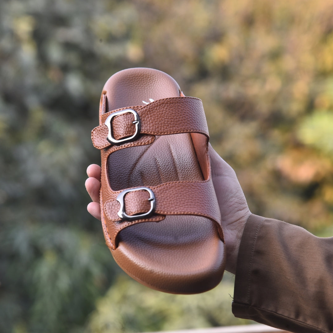 X 017 - XeeGo Dual Buckle Comfort Slides – Mustard (Offer)