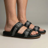 X 026 - XeeGo Classic Double Strap Comfort Sandals – Black