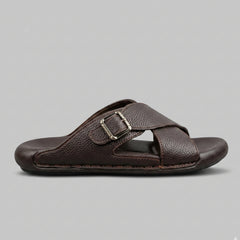 X 025 - XeeGo Cross Strap Comfort Slides – Brown