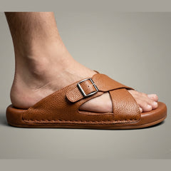 X 025 - XeeGo Cross Strap Comfort Slides – Mustard