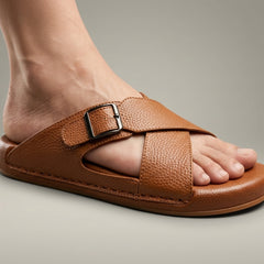 X 025 - XeeGo Cross Strap Comfort Slides – Mustard