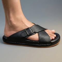X 025 - XeeGo Cross Strap Comfort Slides – Black
