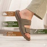 X 2109- Executive Comfort Dual-Strap Slides – CAMEL