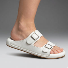 X 017 - XeeGo Dual Buckle Comfort Slides – White