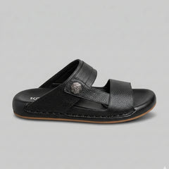 XeeGo X-35 | Premium Textured Leather Comfort Slide - Black