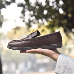 X-023: XeeGo Loafer with Bee Hardware - Brown