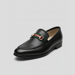 🖤 XeeGo Elite Leather Web-Bit Loafers – Black