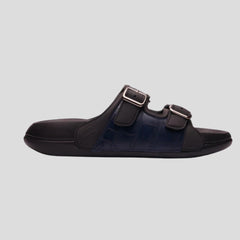 X-045 | Men’s Dual Buckle Comfort Slide – Black & Navy