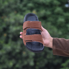 XeeGo Z-20 Comfort | Adjustable Dual-Strap Suede Slide - Tan