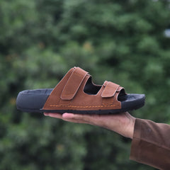 XeeGo Z-20 Comfort | Adjustable Dual-Strap Suede Slide - Tan