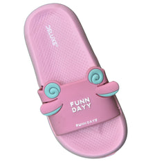 Kids 40 - FUNN DAYY Cartoon Slides – Kids Slippers (Pink)