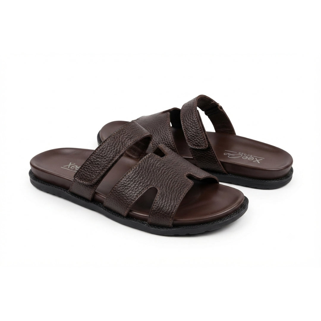 XeeGo X-119 | Men’s Pure Leather Chappal - Chocolate Brown