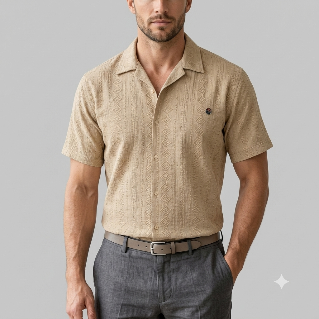 X 1150- The Signature Textured Camp-Collar Shirt