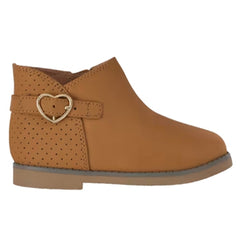 X-90 Heart Buckle Ankle Boots – Brown Comfort Fit