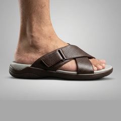 B8-1 - XeeGo Cross Strap Comfort Sandals – Coffee