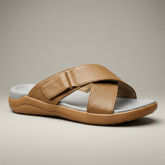 B8-1 - XeeGo Cross Strap Comfort Sandals – Beige