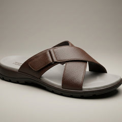 B8-1 - XeeGo Cross Strap Comfort Sandals – Coffee