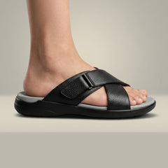 B8-1 - XeeGo Cross Strap Comfort Sandals – Black