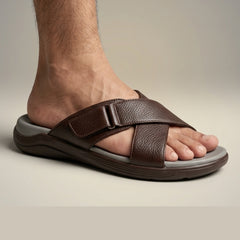 B8-1 - XeeGo Cross Strap Comfort Sandals – Coffee