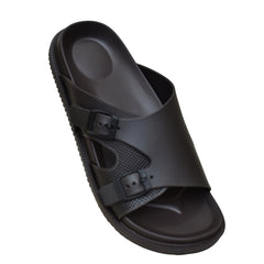 X 012- Men’s Adjustable Double Buckle Comfort Slides - Dark Brown