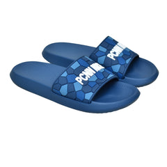 X 011- Men’s Graphic Slide Chappal–(Blue)
