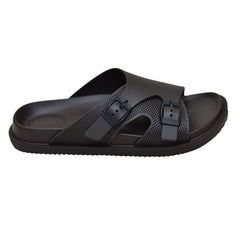 X 012- Men’s Adjustable Double Buckle Comfort Slides - Dark Brown