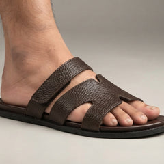 XeeGo X-119 | Men’s Pure Leather Chappal - Chocolate Brown