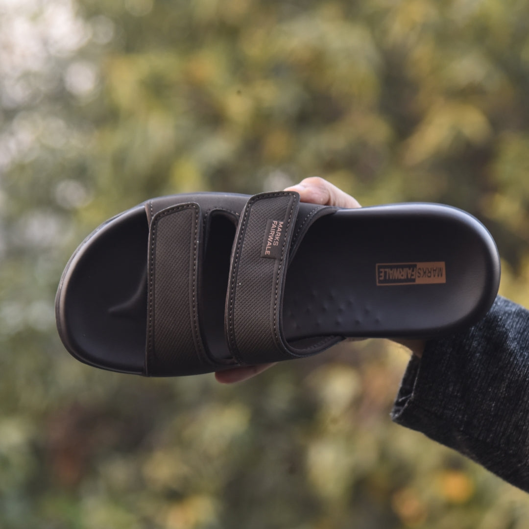 X 2109- Executive Comfort Dual-Strap Slides – Chocolate Brown Edition